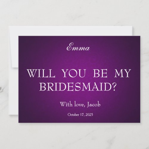 Gold Glitter Will You Be My Bridesmaid Invitation