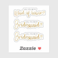 Gold glitter Will You Be My Bridesmaid Proposal