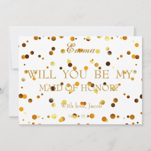 Gold Glitter Will You Be My MAID OF HONOR Invitation