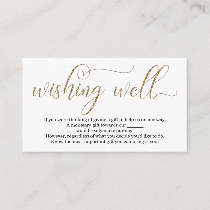Gold Glitter Wishing Well For Wedding Invitation Zazzle Gold Glitter Wishing Well For Wedding