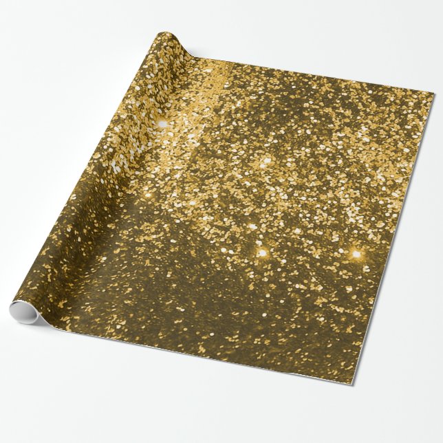 Gold Glitter  Wrapping Paper (Unrolled)