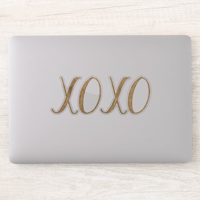 Gold Glitter XOXO Sticker (Computer)