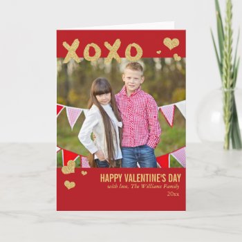 Gold Glitter Xoxo Valentine's Day Cards by fancypaperie at Zazzle