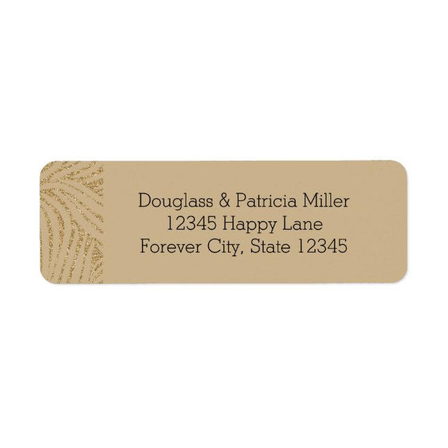 Gold Glitter Zebra Print Label (Front)