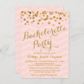 Gold Glittering Confetti Bachelorette Party Invite (Front/Back)
