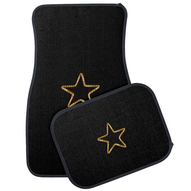 Gold Glittering Star Car Floor Mat Zazzle
