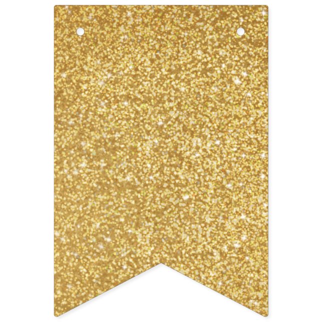 Gold Glitters. Bunting Flags (First Flag)