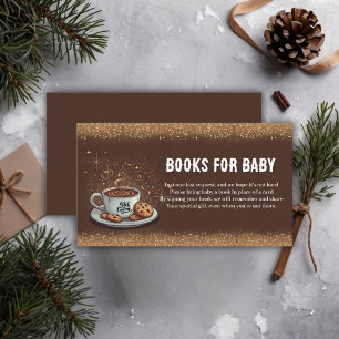 Gold Glitters Hot Chocolate Winter Baby Shower Enclosure Card