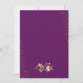 Gold Glitters Plum Purple Floral Bridal Shower Invitation (Back)