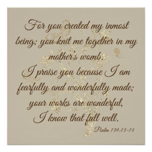 Gold Glittery Bible Verse Uplifting Quote Poster