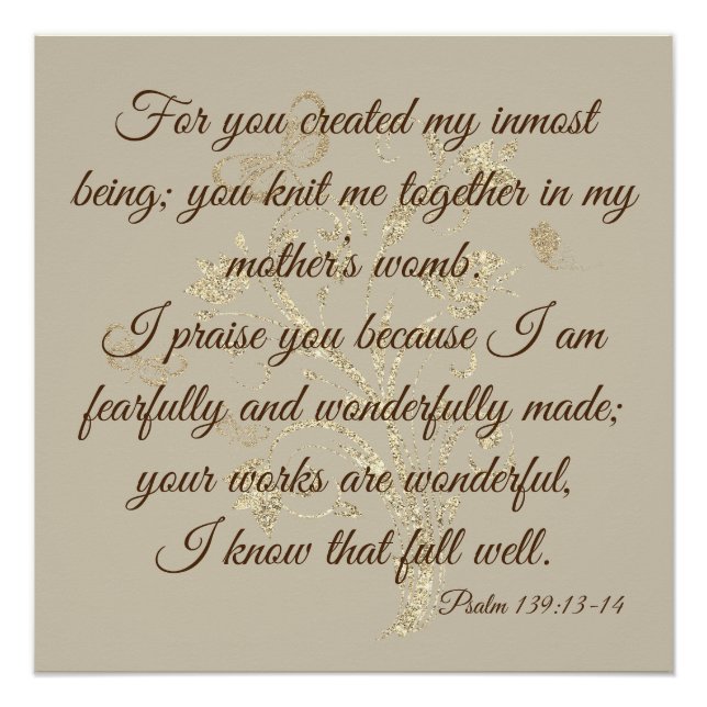 Gold Glittery Bible Verse Uplifting Quote Poster (Front)