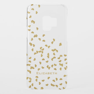 gold glittery confetti hearts personalized uncommon samsung galaxy s9 case