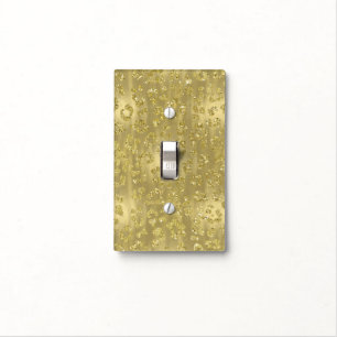 Gold Glittery Leopard Print Light Switch Cover
