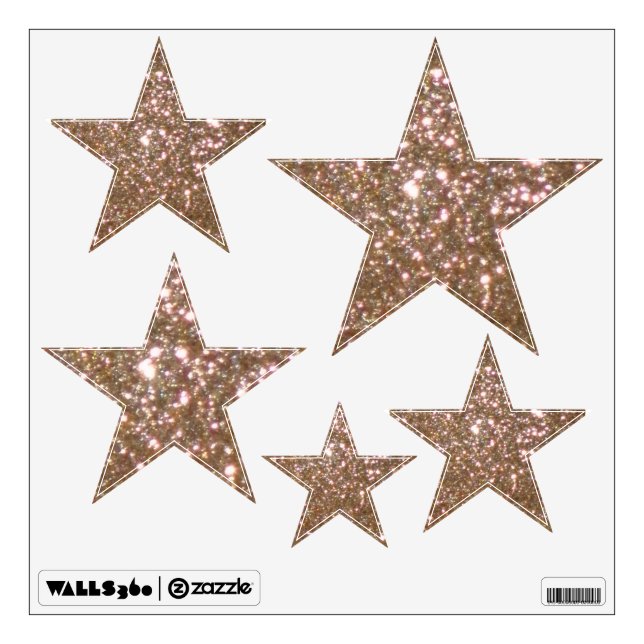 Gold Glittery Look Stars: Wall Decals (Front)