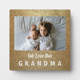 Gold Glittery Love Grandma Plaque