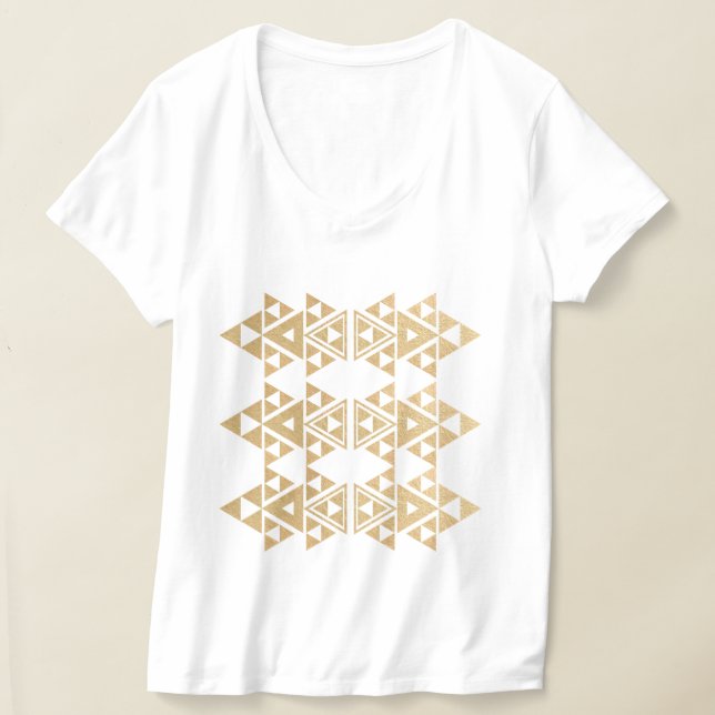 Gold Glittery Mojave Pattern T-Shirt (Laydown)
