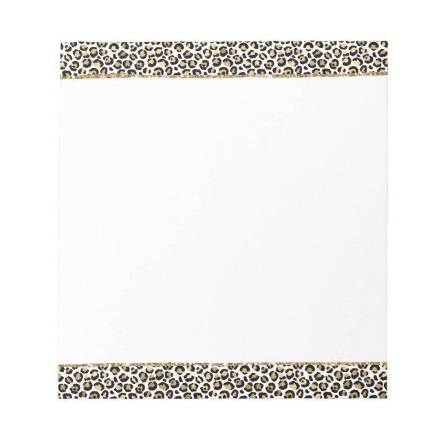 Gold Glitz Black Leopard Print Notepad (Front)