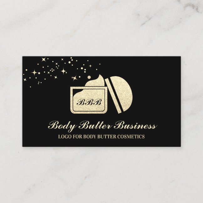 Gold Glitz Body Butter Cosmetic Cream Business Card