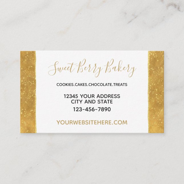 Gold Glitz Business Card (Front)
