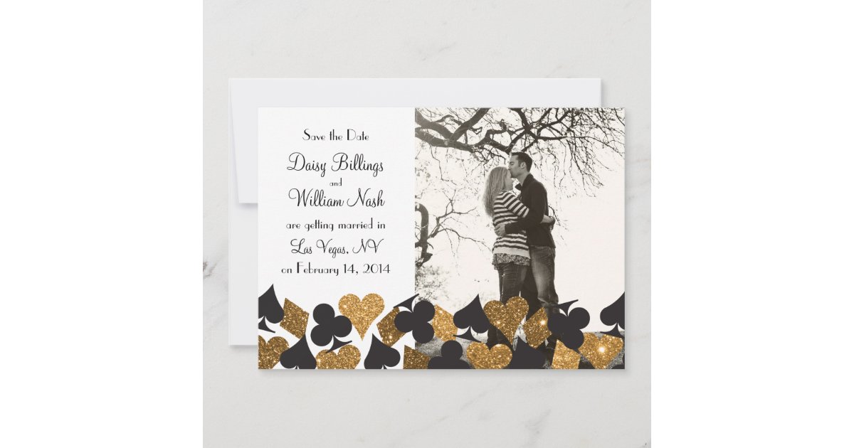 Destiny Las Vegas Wedding Invite Rose Gold Glitter, Zazzle