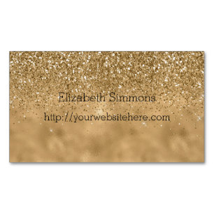 Gold Glitz Glitter Business Card Magnet