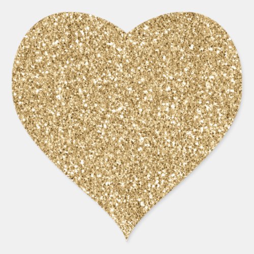 Gold Glitz Glitter       Heart Sticker