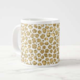 Gold Glitz Glitter Leopard Giant Coffee Mug