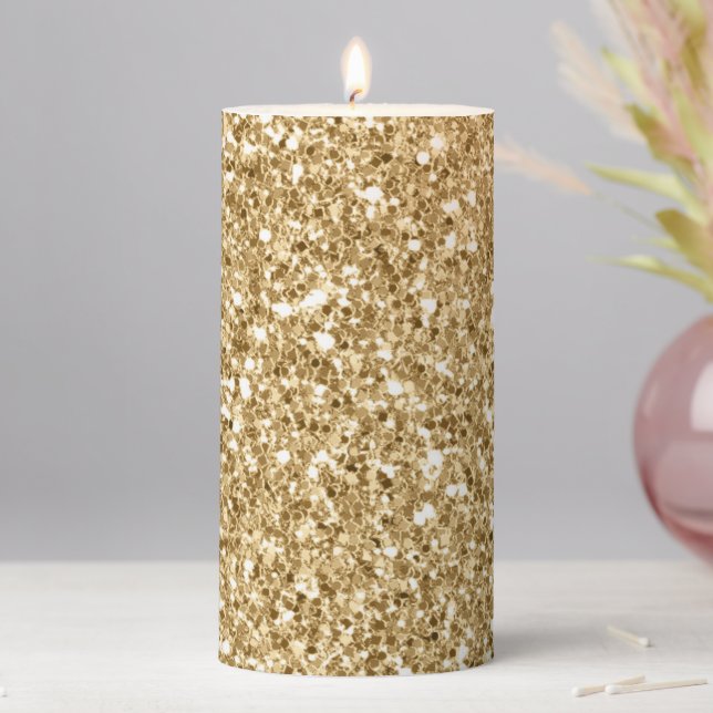 Gold Glitz Glitter          Pillar Candle (In Situ)