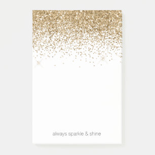 Gold Glitz Glitter Post-it Notes