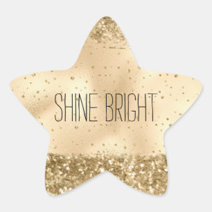 Gold Glitz Glitter Sparkle Confetti Star Sticker