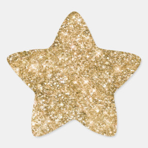 Gold Glitz Glitter Star Sticker