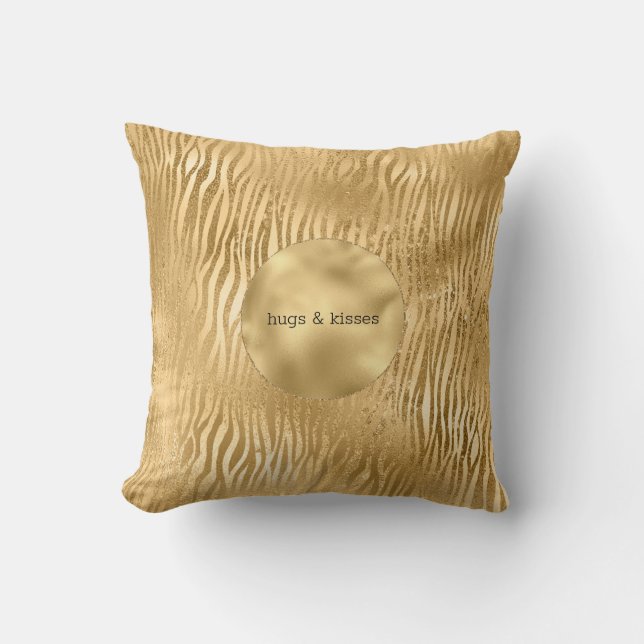 Gold Glitz Throw Pillow (Front)