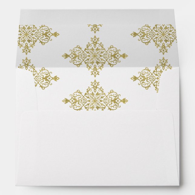Gold Glitz Wedding Envelope (Back (Bottom))