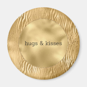 Gold Glitz Zebra personalized quote Magnet