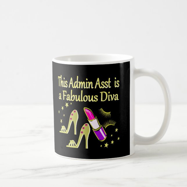 GOLD GLITZY ADMIN ASSISTANT DIVA DESIGN COFFEE MUG (Right)