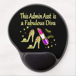GOLD GLITZY ADMIN ASSISTANT DIVA DESIGN GEL MOUSE PAD