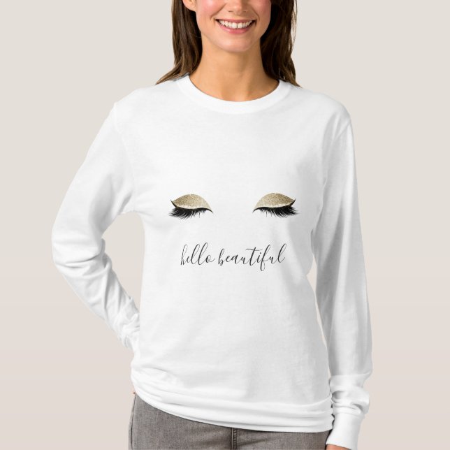 Gold Glitzy Eyes T-Shirt (Front)