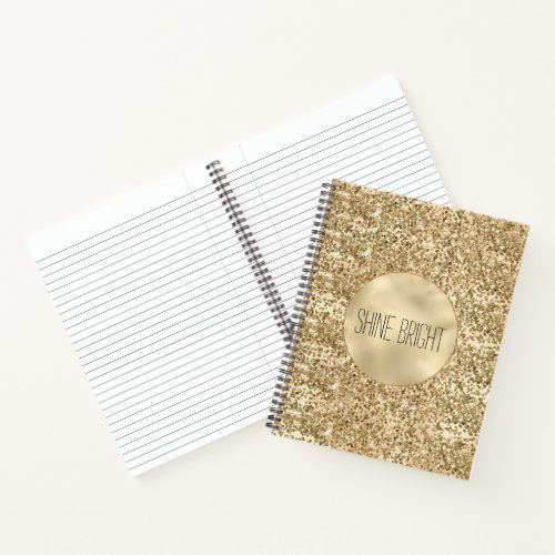 Gold Glitzy Glitter Sparkle Confetti Shine        Notebook