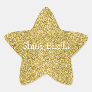 Gold Glitzy Glitter Star Sticker