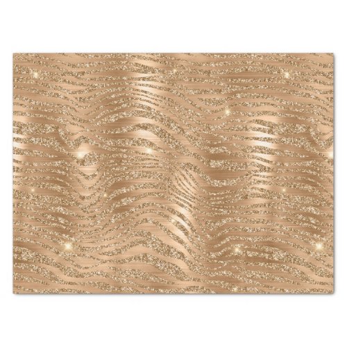 Gold Glitzy Glitter Zebra Print Tissue Paper