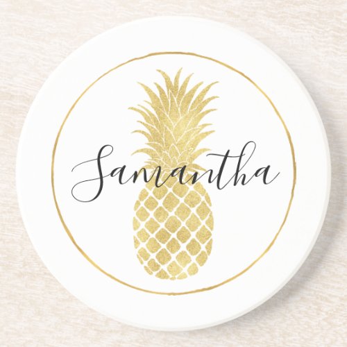 Gold Glitzy Pineapple Coaster