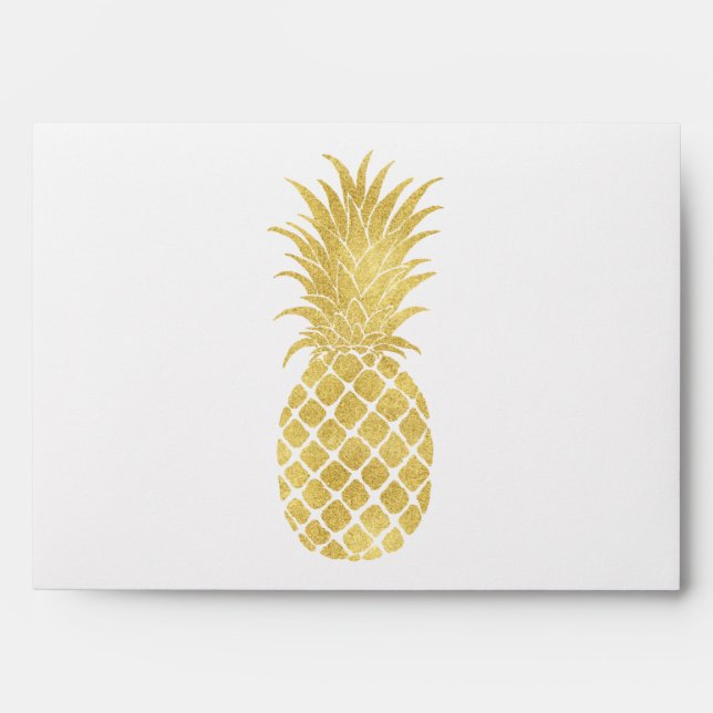 Gold Glitzy Pineapple Envelope (Front)