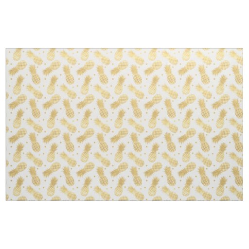 Gold Glitzy Pineapples Fabric