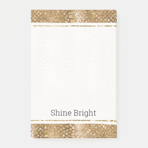 Gold Glitzy Snake Skin Animal Glam Post_it Notes