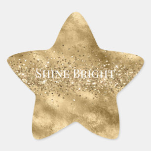 Gold Glitzy Sparkle Glam Glitter Star Sticker
