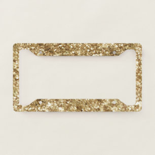 Gold Glitzy Sparkle Glitter  License Plate Frame