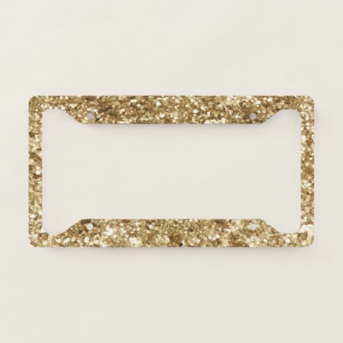 Gold Glitzy Sparkle Glitter  License Plate Frame