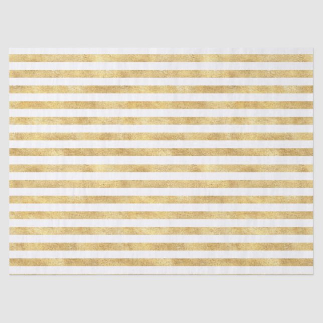 Gold Glitzy Stripes Tissue Paper (Front)
