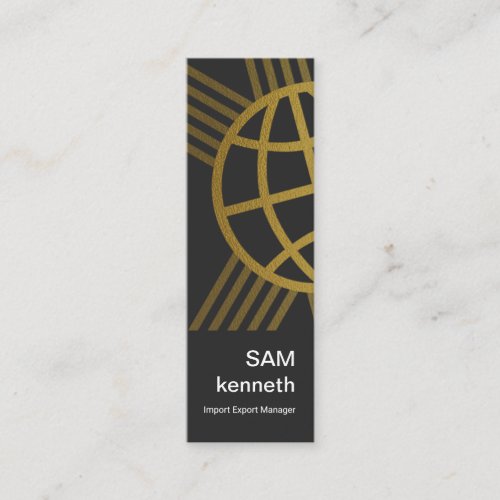 Gold Global Connection Lines Import Export Mini Business Card