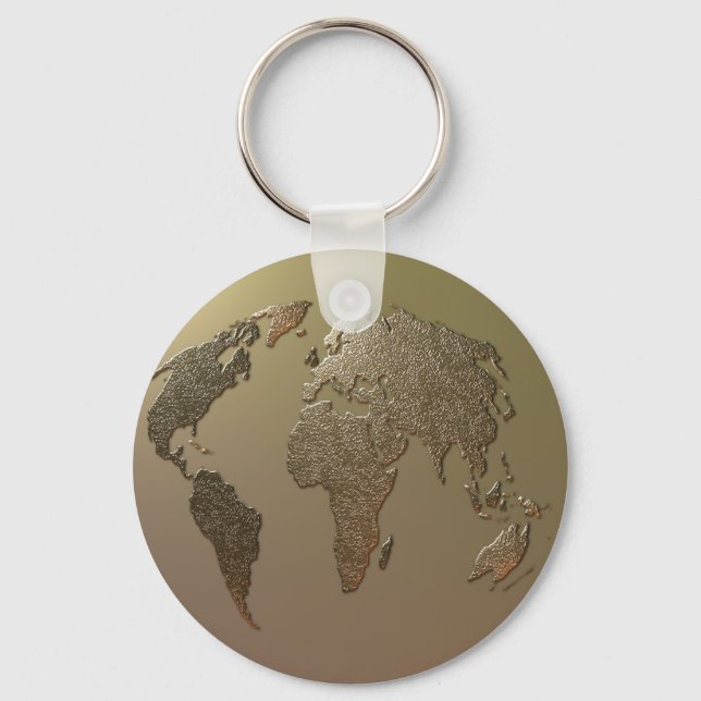 Gold Globe Keychain (Front)